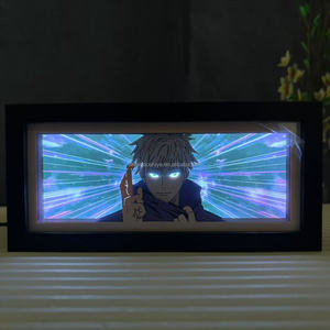 Giapponese Studio Ghibli Anime a tema USB alimentato RGB illuminazione d'atmosfera cornice in legno nero notte <span class=keywords><strong>per</strong></span> camera da letto centrale fabbrica DropShip - Product Image 2