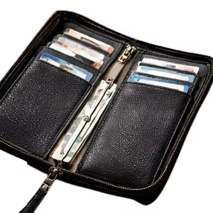 Premium Black Leather Zip Around <b>Wallet</b> for Men Large Capacity <b>Card</b> <b>Holder</b> Organizer with Coin Pocket Secure Travel <b>Wallet</b> - Product Image 1