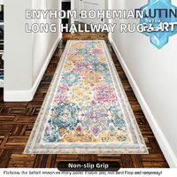 Extra Long Polyester Thick Hallway Runner Rug 75x305cm Bohemian Washable Non-Slip Soft Floral Vintage for Kitchen Living