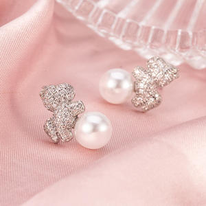 Aretes minimalistas de plata de ley 925, aretes de aro con piedras plateadas, aretes coreanos Dngling de plata 925 - Product Image 1