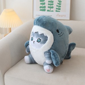 2024 dễ thương mềm cá mập bé Kawaii mèo đồ chơi sang trọng Thú nhồi bông đồ chơi sang trọng dễ thương mèo cá mập búp bê sang trọng Kid Quà Tặng - Product Image 3