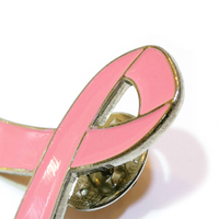 Ruban rose pour la sensibilisation au Cancer du sein, épingle de revers en métal émaillé, broche en ruban rose