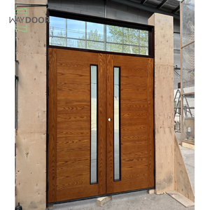 Double <span class=keywords><strong>porte</strong></span> française en bois de chêne et acajou avec verre et tableau arrière au sommet <span class=keywords><strong>Porte</strong></span> <span class=keywords><strong>d</strong></span>'<span class=keywords><strong>entrée</strong></span> pour maisons Portes doubles extérieures - Product Image 4