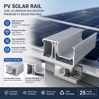 Profil de montage PV en zinc, aluminium et magnésium ZAM pour rail de panneau solaire, pour un support solaire durable et des structures de support photovoltaïques