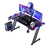 Table de jeu pour PC Bureau de jeu en forme de Z Bureau de jeu pour ordinateur avec lumière LED