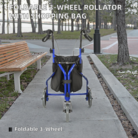 Déambulateur pliable à 3 roues avec sac de courses - Matériel de réadaptation