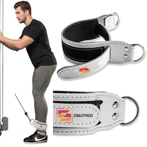 Sangles de cheville en cuir robustes personnalisées pour la musculation, antidérapantes, réglables, avec logo couleur personnalisé – Durables et très abordables - Product Image 1