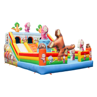 Château gonflable pour enfants commercial, personnalisé, de Noël, avec toboggan gonflable, château gonflable pour sauter