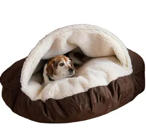 高级舒适蓬松可爱的狗洞穴Washabale和可移动长毛绒猫床柔软温暖的狗洞穴床