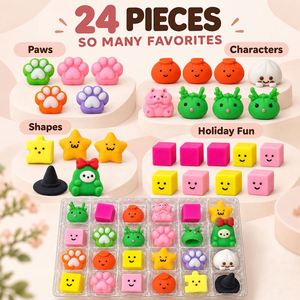 ของรางวัลในห้องเรียน ตุ๊กตาซาลาเปานุ่มนิ่ม ปฏิทินนับถอยหลังวันคริสต์มาส กล่องสุ่ม ของรางวัลนักเรียน ของเล่นบีบเสริมพัฒนาการทางประสาทสัมผัส ของเล่นบีบเพื่อการเรียนรู้ - Product Image 2