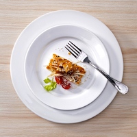 Ensemble de salle à manger personnalisable, en céramique, porcelaine blanche, hôtel 6 pouces, 7 banquets ronds, bas prix, assiette de Restaurant