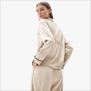 Pyjamas d'hiver pour femmes en modal, fabricant OEM, impression personnalisée, tricoté, respirant, manches courtes - Product Image 4