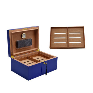 Caja de <span class=keywords><strong>Puros</strong></span> de Madera con Bandera Cubana, Humidor de <span class=keywords><strong>Puros</strong></span> con Cerradura y Acabado Lacado de Alto Brillo con Higrómetro para Hombre - Product Image 4