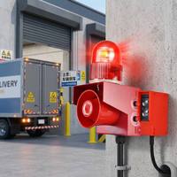 Sistem Alarm Sensor Gerak Industri Tahan Cuaca 120dB Desibel dengan Suara dan Lampu Strobo untuk Gerbang Gudang dan Perimeter Lokasi