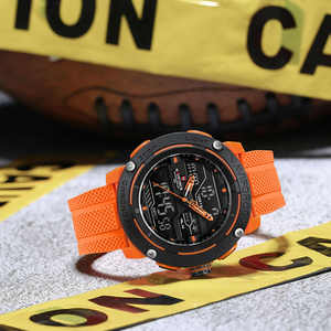 Montre pour femme 7114, 40 mm, double affichage, sportive, décontractée, simple, boîtier en acier inoxydable, bracelet en silicone, étanche, quartz - Product Image 3