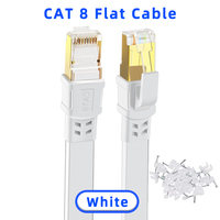 Kabel Ethernet Cat8 S/FTP Shielded Berkualitas Tinggi 40Gbps 2000MHz, Kabel LAN SFTP RJ45, Kabel Patch Internet CAT 8