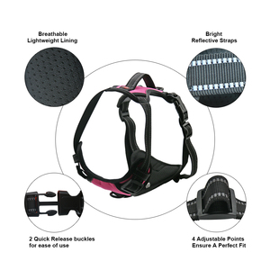 Hotselling Aangepaste Hondentuig Reflecterende Nylon Tactische Vest Grote XL Maten Breakaway Anti-Trek Wandel- en Loopvest met Lintdecoratie - Product Image 2