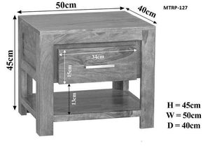 Meuble de chambre à coucher moderne en bois brun élégant fait à la main, table de chevet avec 2 tiroirs, rangement, produit en vrac - Product Image 3