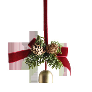 Adorno Navideño para Coche, Campana Colgante, Lazo, Aguja de Pino, Piña, Material para Manualidades, Decoración para Coche, Mini Decoración Navideña CL059 - Product Image 5