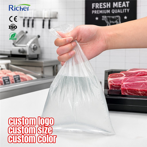 Richer Food Grade LDPE <b>Vacuum</b> <b>Bags</b> Tie Closure Custom Logo Size Color Transparent for Meat Storage - Product Image 1