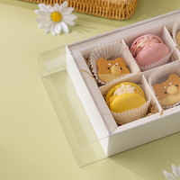 Boîte en papier personnalisée pour chocolat et fraises, qualité alimentaire, avec fenêtre transparente intégrale en PET, emballage pour desserts, bonbons et biscuits