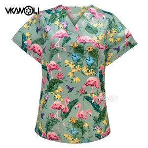 Stampa di cartoni animati medico Top Scrubs <span class=keywords><strong>ospedale</strong></span> camicia da infermiera uniformi dentista chirurgia abbigliamento da <span class=keywords><strong>lavoro</strong></span> <span class=keywords><strong>ospedale</strong></span> per animali domestici clinica <span class=keywords><strong>lavoro</strong></span> Top - Product Image 1