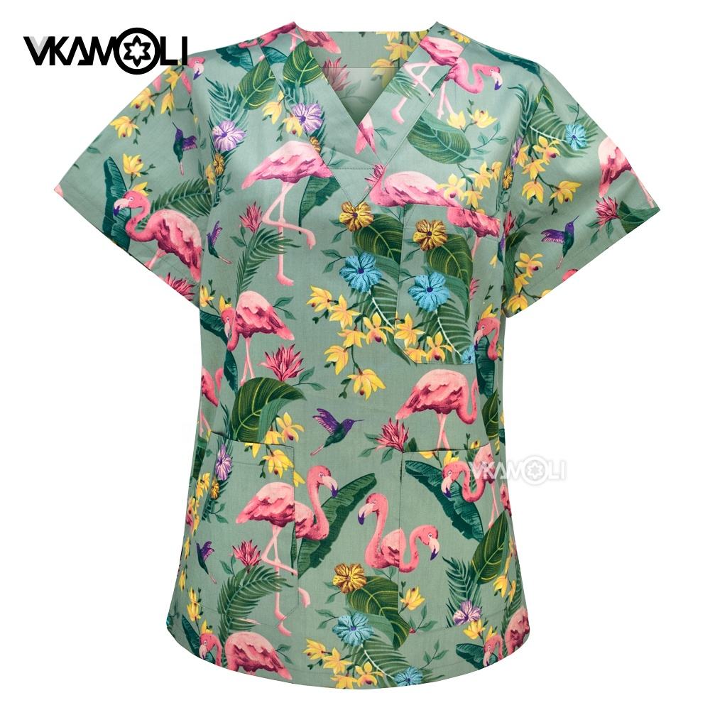 Cute Print Scrub Tops Stylish Comfortable Nursing