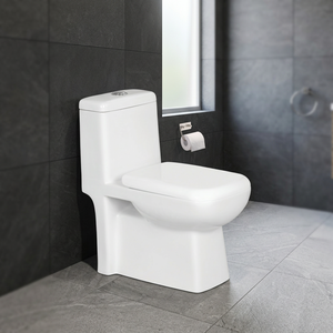 WC monobloc compact en céramique à siphon, à poser au sol, pour petite salle de bain - Product Image 5