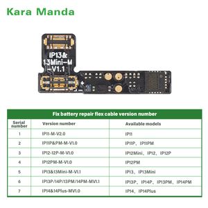 Kara Manda batterie programmeur boîte étiquette sur batterie réparation câble flexible pour iPhone 13 intégré batterie réparation Flex pour iPhone 13Mini - Product Image 3