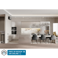 Meubles de cuisine modulaires modernes en bois massif personnalisés George Group avec évier, robinet, charnières et finition stratifiée en marbre de qualité E0/E1
