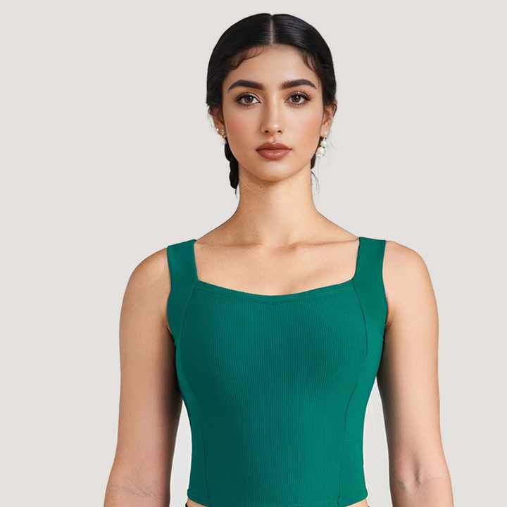 Seamless Moisture Wicking Stretchy Bra Top - View #9