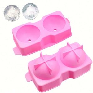 Molde de silicona de grado alimenticio personalizado para hacer bolas de hielo esféricas con 2 bolas grandes, herramienta de bricolaje para hornear en casa, molde de resina para dulces OEM/ODM - Product Image 1