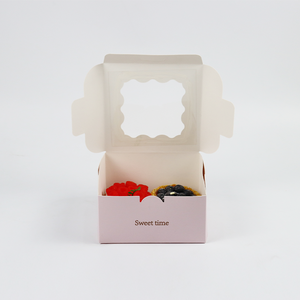 Boîte à Cupcakes et Boîte d'Emballage Transparent Luxe Satin Contient 6 Trous Rose Alimentaire Cajas Para Cupcakes Boîte à Gâteau avec Fenêtre Whi - Product Image 5