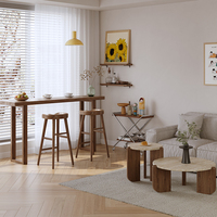 Ensemble de table de bar en bois massif de style moderne, bar haut, café, salon de thé, usage domestique, balcon