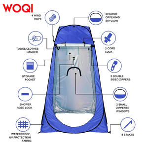 Tente de douche et toilettes de camping Woqi Pop Up Privacy, 120x120x190cm, simple couche, imperméable, bleue, personnalisable - Product Image 5