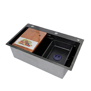 Évier de cuisine en acier inoxydable fait main, cuve simple, qualité 304 - Product Image 1