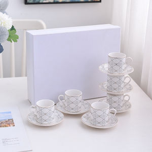 Juego de Tazas y Platos de Porcelana de Hueso de Lujo Nórdico, 6 Piezas, Colección Concentrada de Cerámica con Descuento para Regalos - Product Image 2