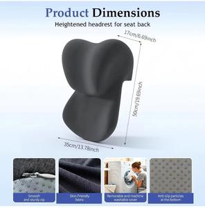 Coussin de tête réglable pour chaise de jeu et de bureau, coussin ergonomique en mousse à mémoire de forme pour le soutien du cou avec sangle réglable - Product Image 6