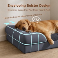 Mehrfarbiges Hundebett Wasserdichter Kristallvelours Eierkarton-Orthopädischer Schaumstoff Polster Haustier-Sofa Kundenspezifische Fabrikfertigung OEM