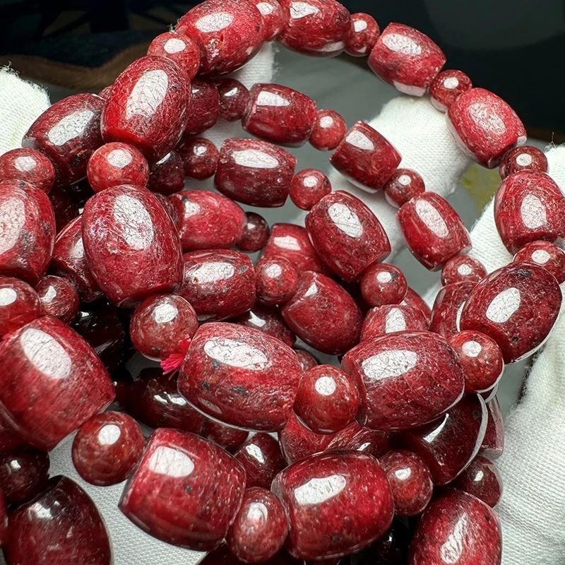 Meihan Wholesale Natural AAA Ruby Stone Loose Rice Beads Stone