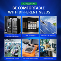 MT-008 Tungau AC 50-300V 100A Pengukur Kwh Meter Listrik Multi Digital Ammeter AC Din Rail Power Energy Meter