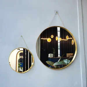 صينية إطار مخصص الزخرفية مرآة مرآة حائط أسود المعادن البيضاوي مرآة حائط