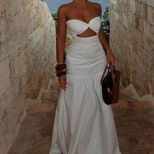 Vestidos de Verano para Mujer OEM, Estilo Playero, para Vacaciones, Largos, sin Tirantes, con Aberturas, a la Moda - Product Image 2