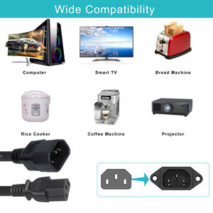 ตัวเปลี่ยน18AWG 3.3ฟุต2 in 1 NEMA-5-15P เป็น2x ตัวแยกสายไฟแบบ1 C13 USA ถึง2 - Product Image 2