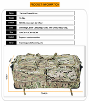 Sac de voyage tactique à roulettes robuste, sac de sport à roulettes en polyester grande capacité, imperméable pour les aventures en plein air et la randonnée
