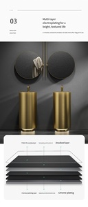Lavabo moderne <span class=keywords><strong>en</strong></span> acier inoxydable finition brossée, sur pied, résistant à l'eau, facile à nettoyer, garantie 3 ans - Product Image 6