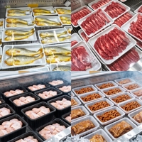 Barquette de rangement alimentaire en plastique PP à 3 compartiments, forme rectangulaire, prête à l'emploi pour les repas, barquette pour hamburgers