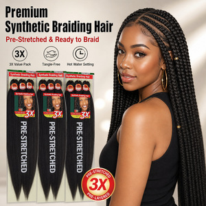3X Easy Braid Hair EZ Braid ผมถักสังเคราะห์ทนไฟแบบยืดก่อนการใช้งานสำหรับจัดแต่งทรงผม - Product Image 1