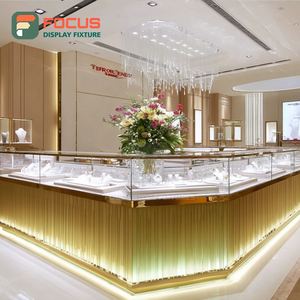 Luxury Jewelry Store Interior Display Wood <b>Frame</b> Brand Store Display Cabinet - Product Image 4