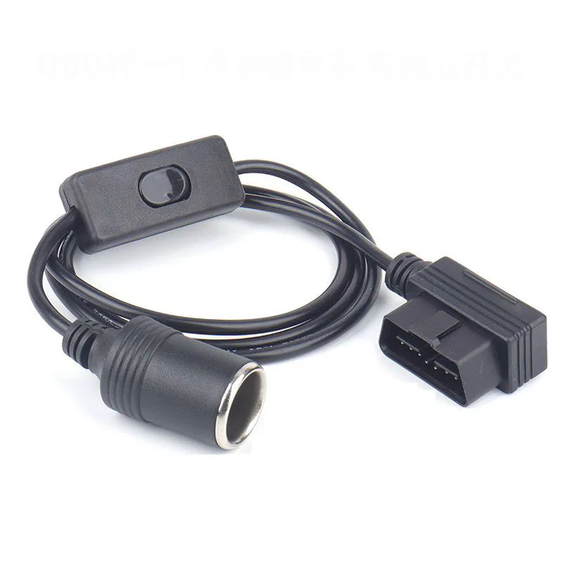 Car OBD2 equipment dash cam take wire cigarette lighter DC head multi-functional break free wire power cord